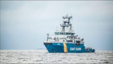 Illustration of Chinese deep-sea mining vessels and submarines operating in deep ocean waters.