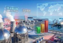 A large tanker ship at sea, representing global energy market shifts and exports.