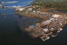 Charleston Shipyard and marine infrastructure along Oregon's South Coast.