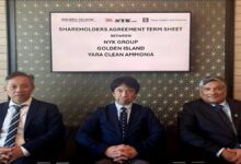 NYK Line, Golden Island, Yara Clean Ammonia executives partner for ammonia fuel sales in Singapore.