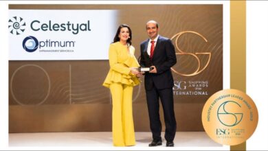 A Celestyal cruise ship sailing, symbolizing their Gold ESG Award for marine biofuels.