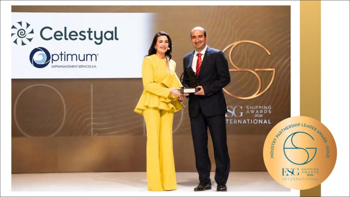 A Celestyal cruise ship sailing, symbolizing their Gold ESG Award for marine biofuels.