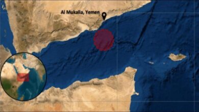 UKMTO warning map details a maritime incident near Socotra, Yemen, in the Red Sea.