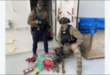 US authorities seize packages of cocaine from a tanker in a maritime operation.