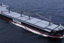 A G2 Ocean open-hatch cargo ship sails at sea, representing the fleet expansion.
