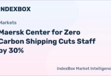 Large container ship navigates the ocean, central to zero carbon shipping efforts.