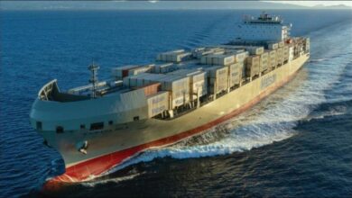 Matson's Kaimana Hila LNG-powered containership sails at sea.