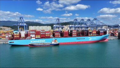 Two vessels conducting simultaneous methanol bunkering operations at Busan Port.