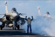 French aircraft carrier Charles De Gaulle underway at sea.