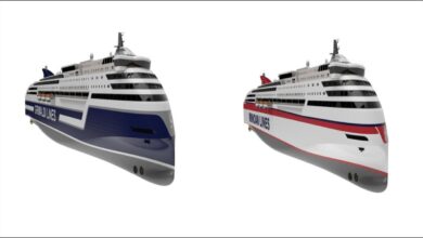 Illustration of a ship's methanol fuel supply system for sustainable shipping.