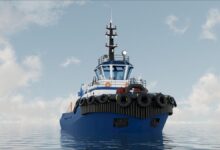 An electric tugboat in India's Cochin Shipyard, advancing green maritime initiatives.