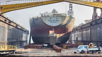 A large vessel undergoing sustainable ship recycling at the ASRY shipyard.