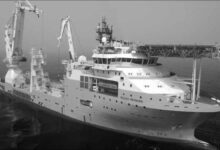 Offshore subsea vessel, such as Skandi Involver, on the open sea.