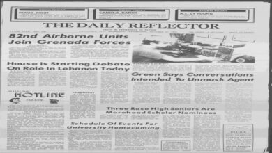 Front page of the Daily Reflector, October 26, 1983, showing 'Mash Makes' executive story.