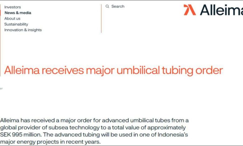 Advanced subsea umbilical tubing system used for offshore energy infrastructure.
