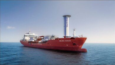 BW Epic Kosan's LPG carrier Helena Kosan equipped with a Bound4blue suction sail system.
