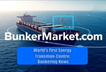 A large commercial vessel at sea, representing the marine bunker market.