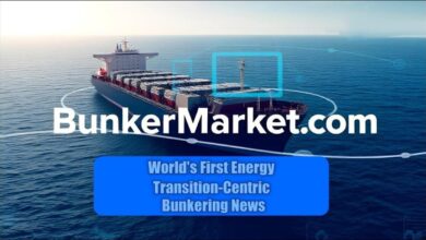 A large commercial vessel at sea, representing the marine bunker market.