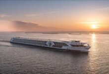 Scylla Shipping's 'Serene' river cruise vessel on the water, powered by Corvus Energy.