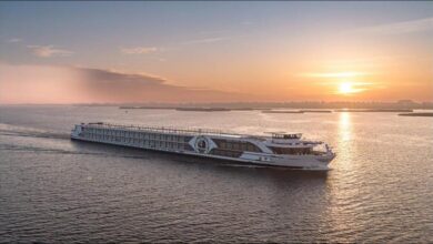 Scylla Shipping's 'Serene' river cruise vessel on the water, powered by Corvus Energy.