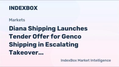 A Genco Shipping dry bulk carrier sails on the ocean.