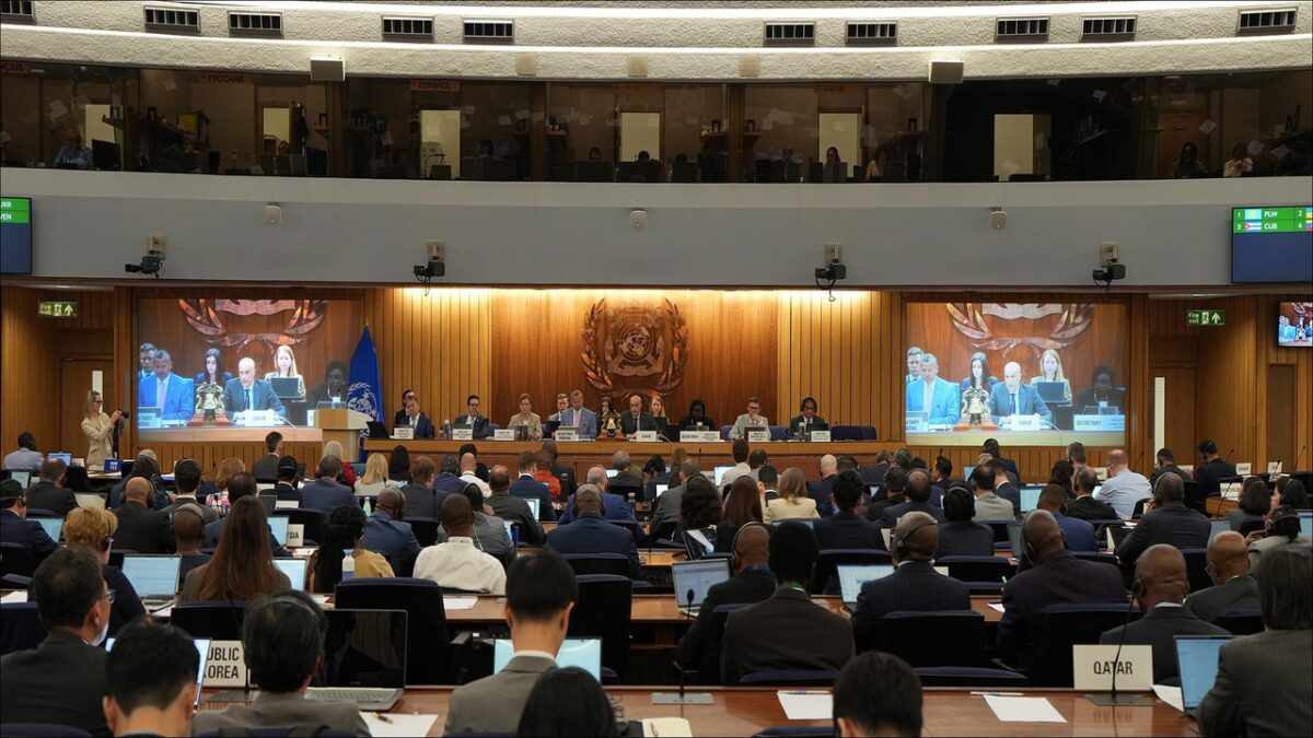 IMO Council members meet to discuss maritime security and global shipping lanes.