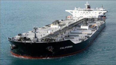 The tanker MT Cali sails on the water, representing US maritime shipping.