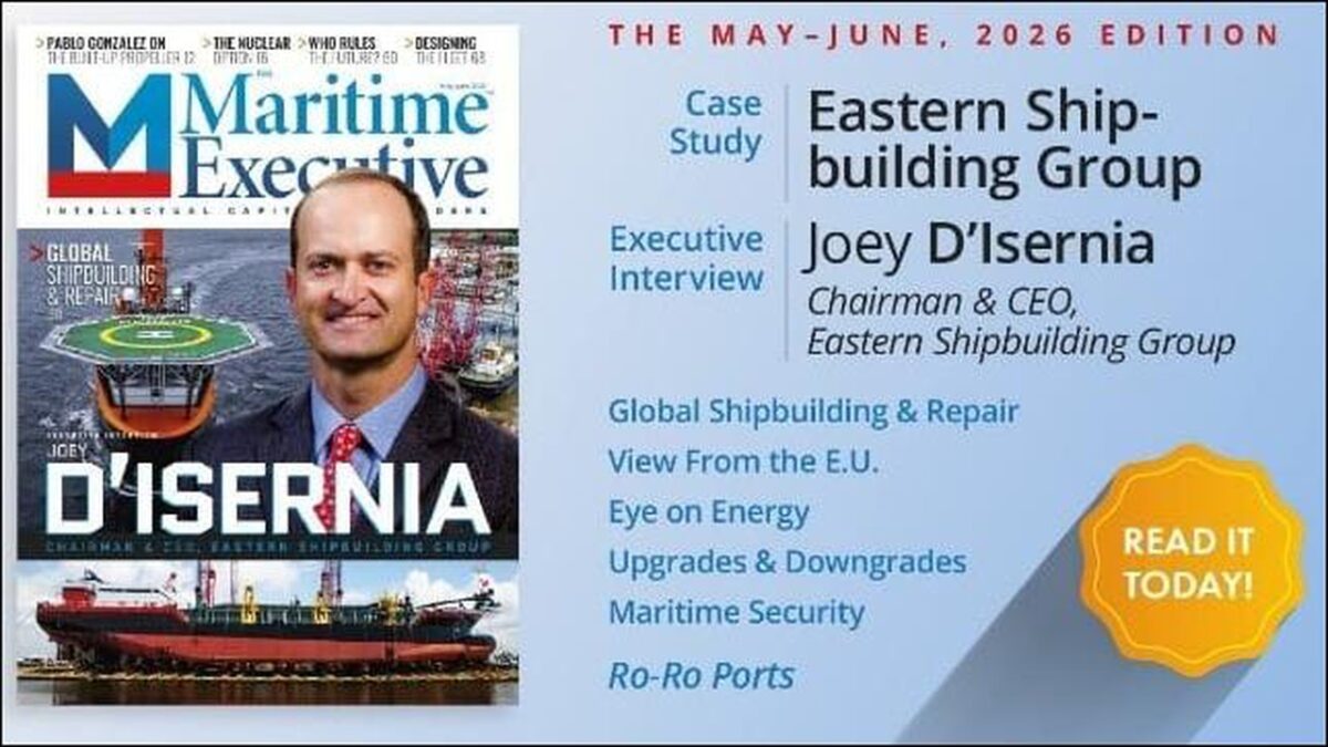 The Maritime Executive magazine's Shipbuilding & Repair Edition cover.