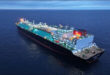 A new K-Line dual-fuel LNG carrier vessel delivered to Petronas.