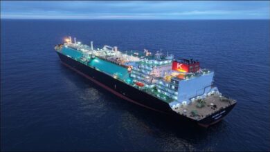 A new K-Line dual-fuel LNG carrier vessel delivered to Petronas.
