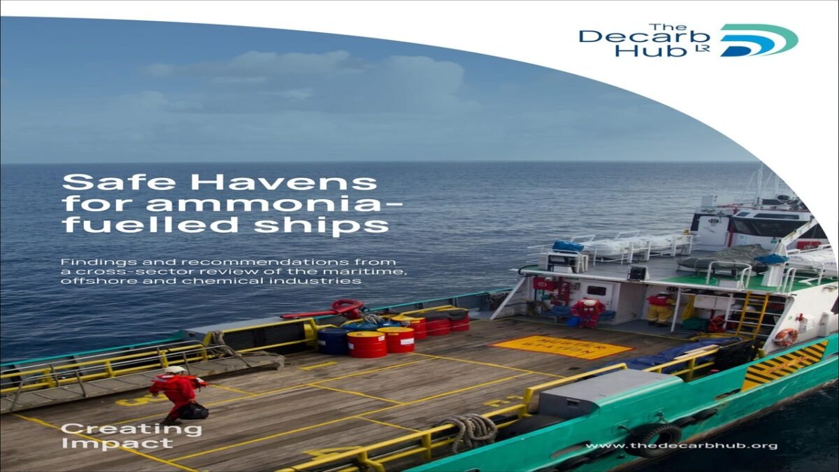 Official photo from The Decarb Hub about ammonia-fuelled vessel safety standards.