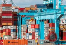 Container ships and cranes at a busy port, illustrating operations impacted by the heatwave.