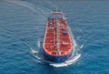 Large LNG carrier vessel sails on the ocean, symbolizing A.P. Moller's expanded fleet.