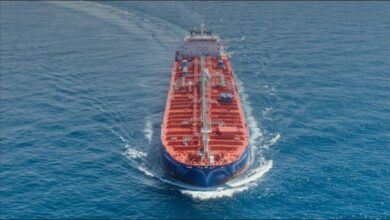 Large LNG carrier vessel sails on the ocean, symbolizing A.P. Moller's expanded fleet.