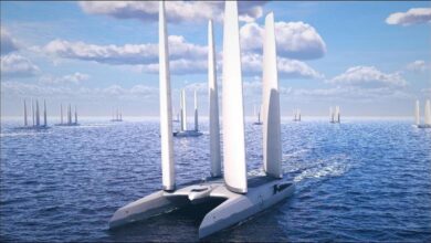 DRIFT Energy wind-powered vessel producing green hydrogen at sea.