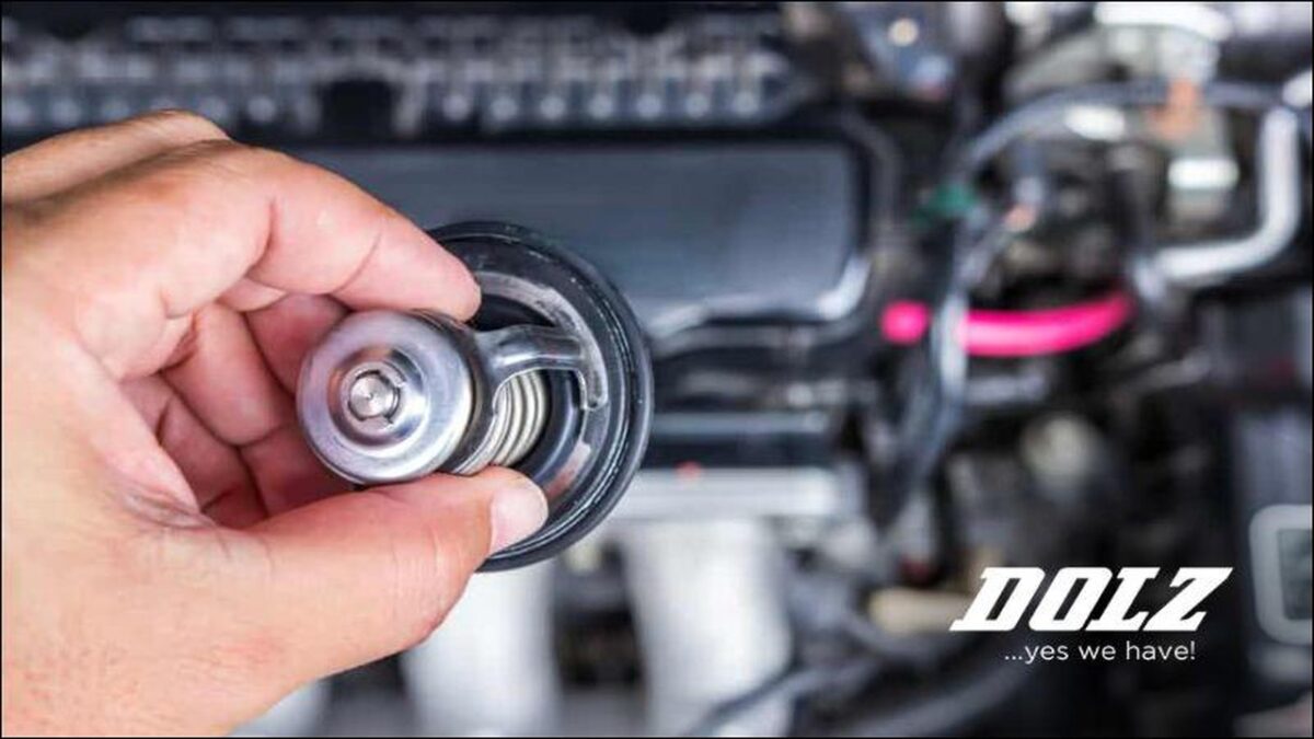 A new automotive engine coolant thermostat featuring a visible spring mechanism.
