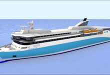 Rendering of Foreship's new RoRo ferry concept for sustainable Greek fleet renewal.