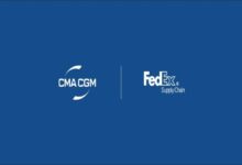 CMA CGM container ship carrying cargo across the ocean, symbolizing global supply chains.
