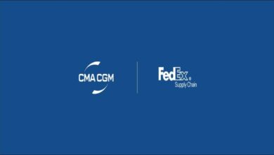CMA CGM container ship carrying cargo across the ocean, symbolizing global supply chains.
