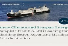 Anew and Seaspan ships conducting bio-LNG ship-to-ship fueling.