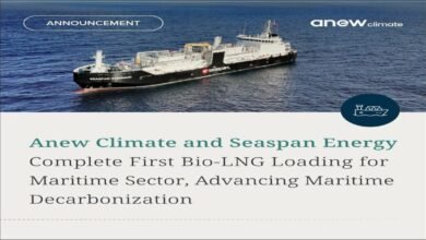 Anew and Seaspan ships conducting bio-LNG ship-to-ship fueling.