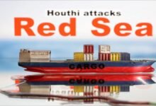 A large oil tanker navigates open waters, symbolizing global maritime shipping and oil trade.