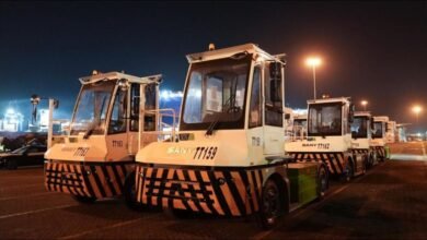 New electric ITVs operating at DP World's San Antonio port, Chile.