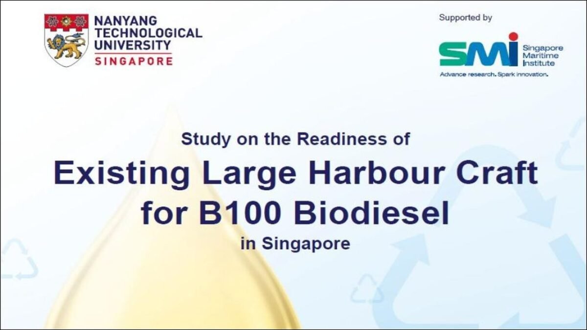 Large harbour craft sailing in Singapore waters.