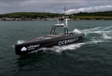 A Leeway Marine vessel on the water, relevant to autonomous operations.