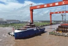 LD Armateurs' Wind of Ocean SOV hybrid-electric service operation vessel on water.