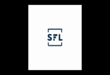 Official logo of SFL Corporation, displayed in blue and white.