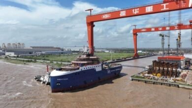 LD Armateurs' Wind of Ocean SOV hybrid-electric service operation vessel on water.