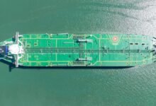 A massive oil tanker navigating open waters, representing Trafigura's new Volare Shipping fleet.