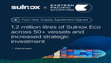 Sulnox and Spring Marine executives shake hands after signing a commercial deal.